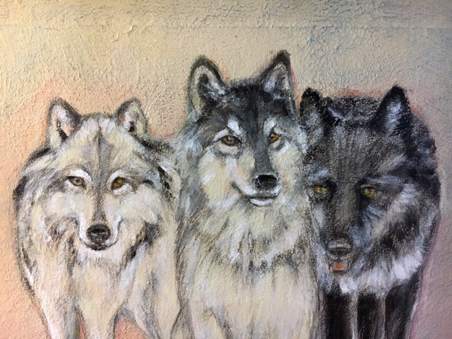 Artwork of three wolves by Nanda Currant